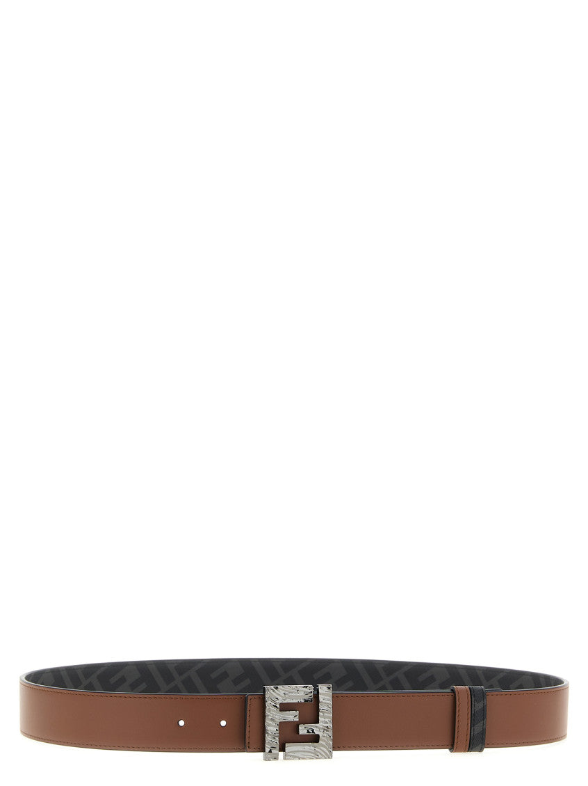 Brown Reversible Logo Buckle Belt 1
