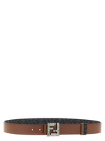 Brown Reversible Logo Buckle Belt 1