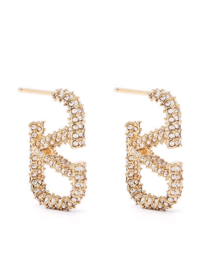 Golden Swarowski Vlogo earrings 1
