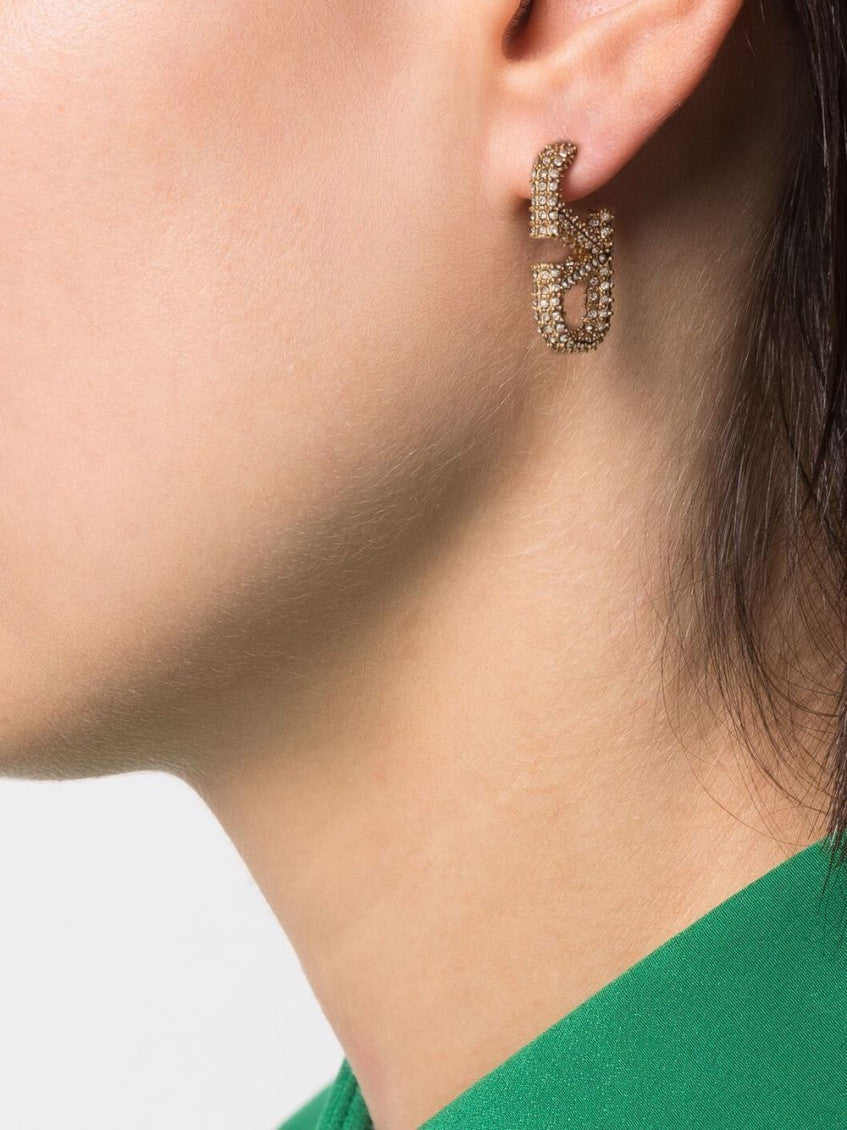 Golden Swarowski Vlogo earrings 2