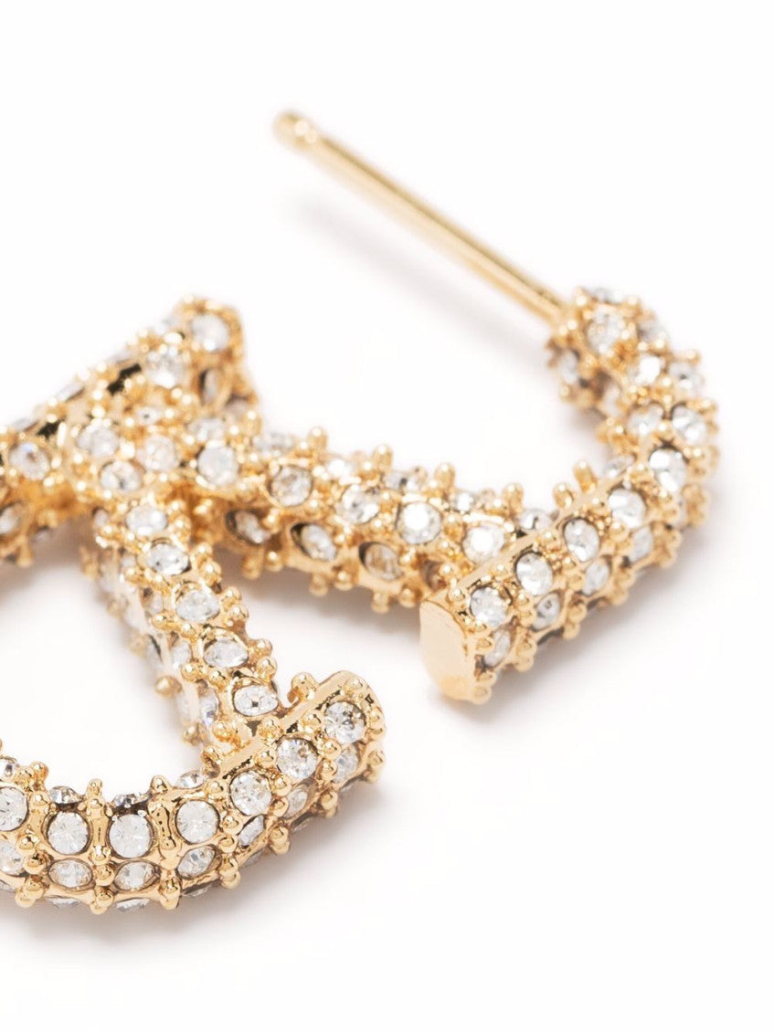 Golden Swarowski Vlogo earrings 3