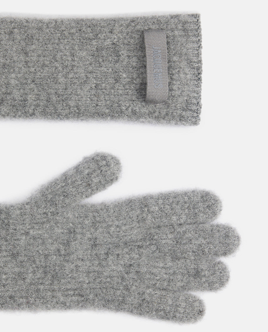 Grey Grosgrain Wool Gloves 2