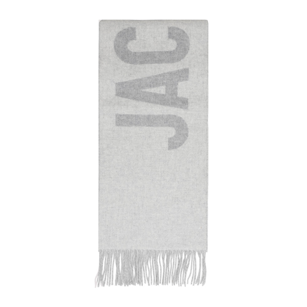 Grey Wool Logoed Scarf 1