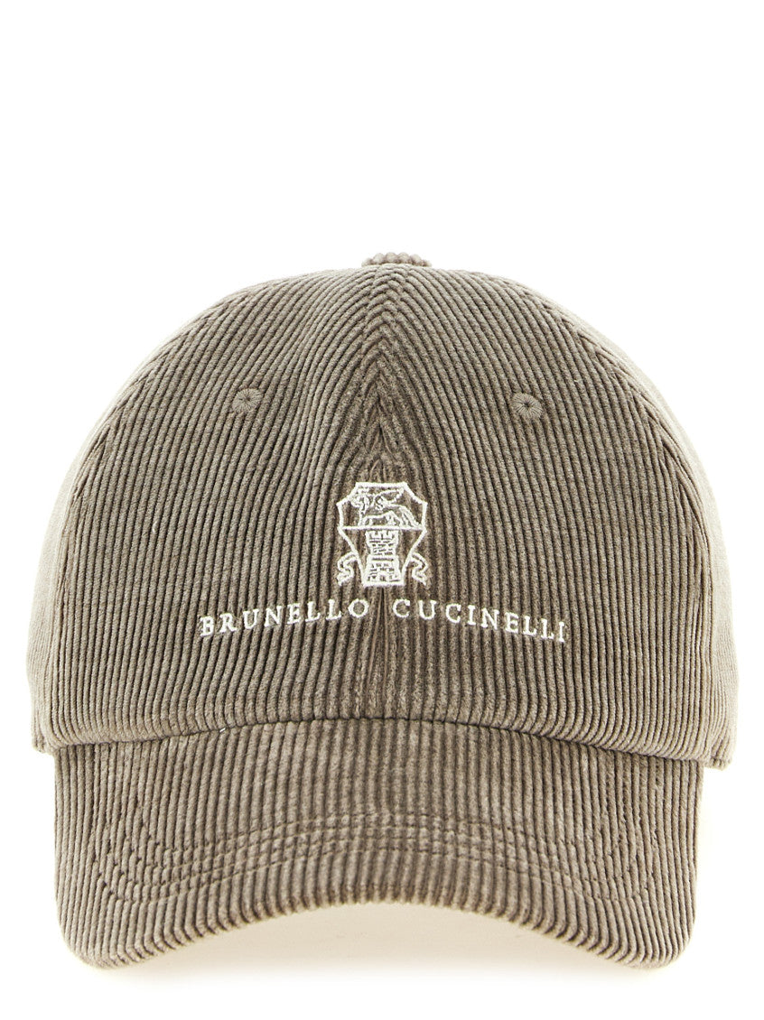 Beige None Logo Baseball Hat 1