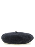 Grey  Solid Beret Hat 1