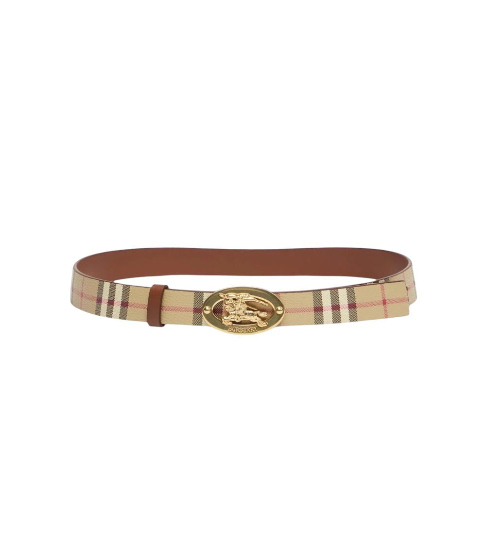 Beige Signature Check Belt 1