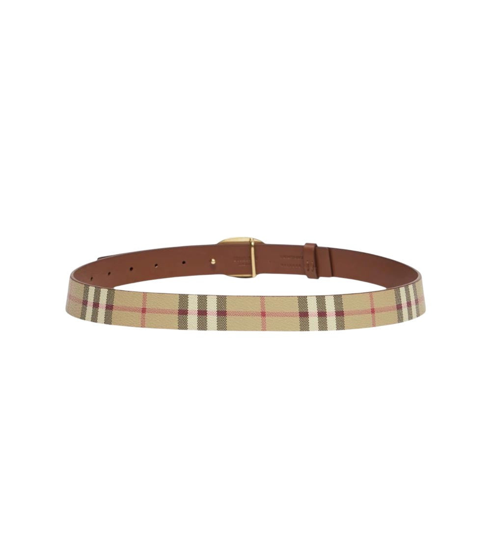 Beige Signature Check Belt 2
