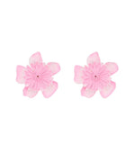 Fuchsia Floral Stud Earrings 1
