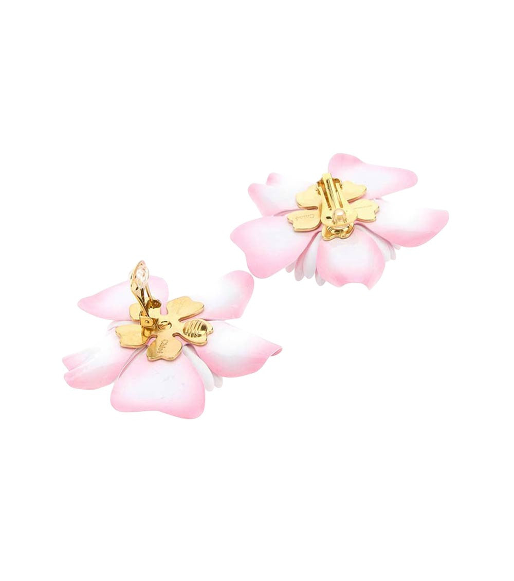 Fuchsia Floral Stud Earrings 2