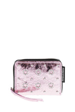 Pink eyelet studded wallet 1