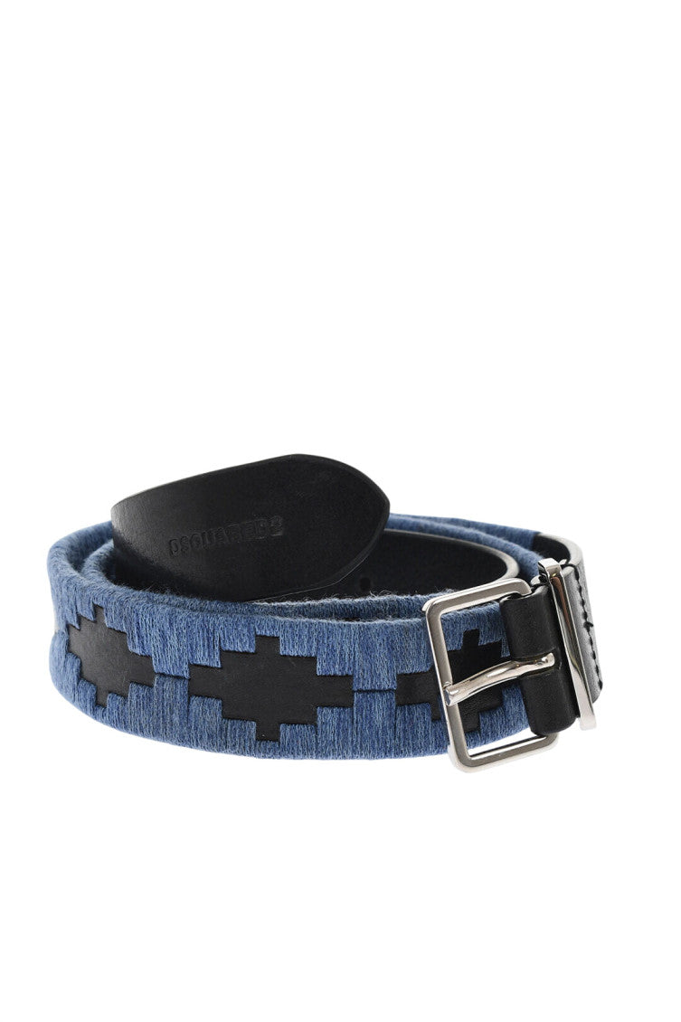 Black Blue Textured Belt 2