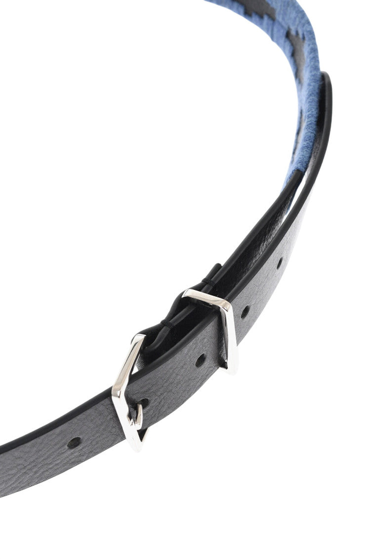 Black Blue Textured Belt 3