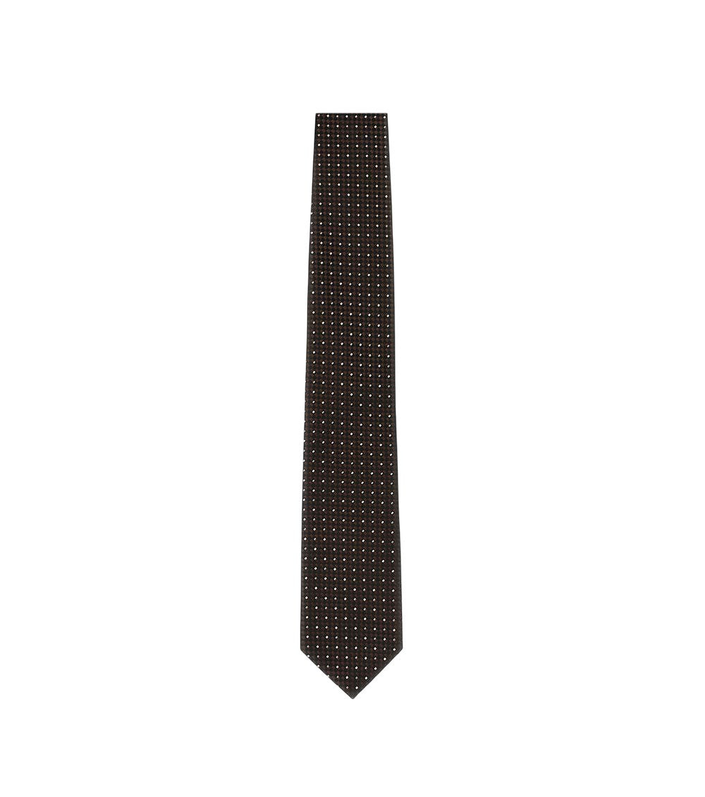 Brown Geometric Dot Tie 2