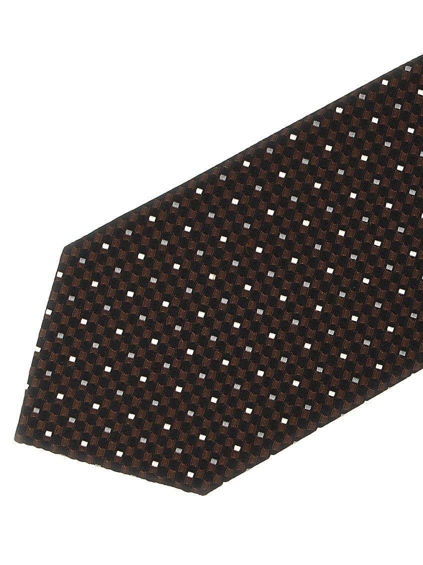 Brown Geometric Dot Tie 3