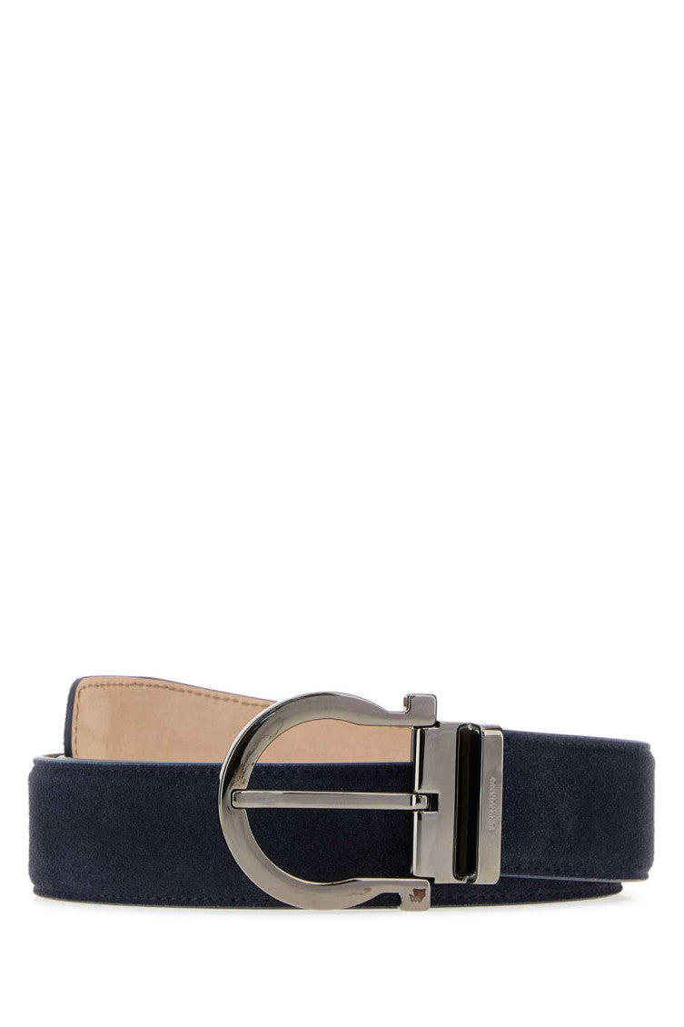 Navy Blue Solid Buckle Belt 1