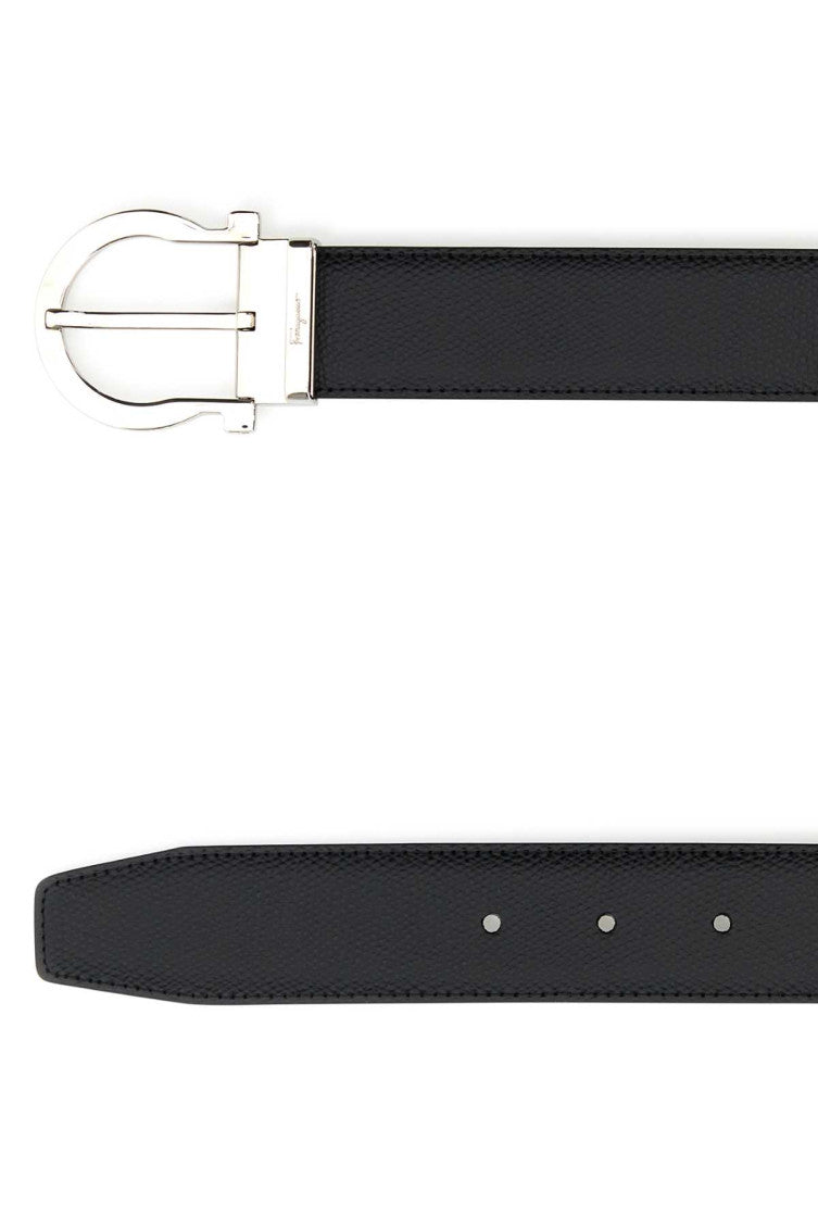 Black Textured Buckle Belt 2