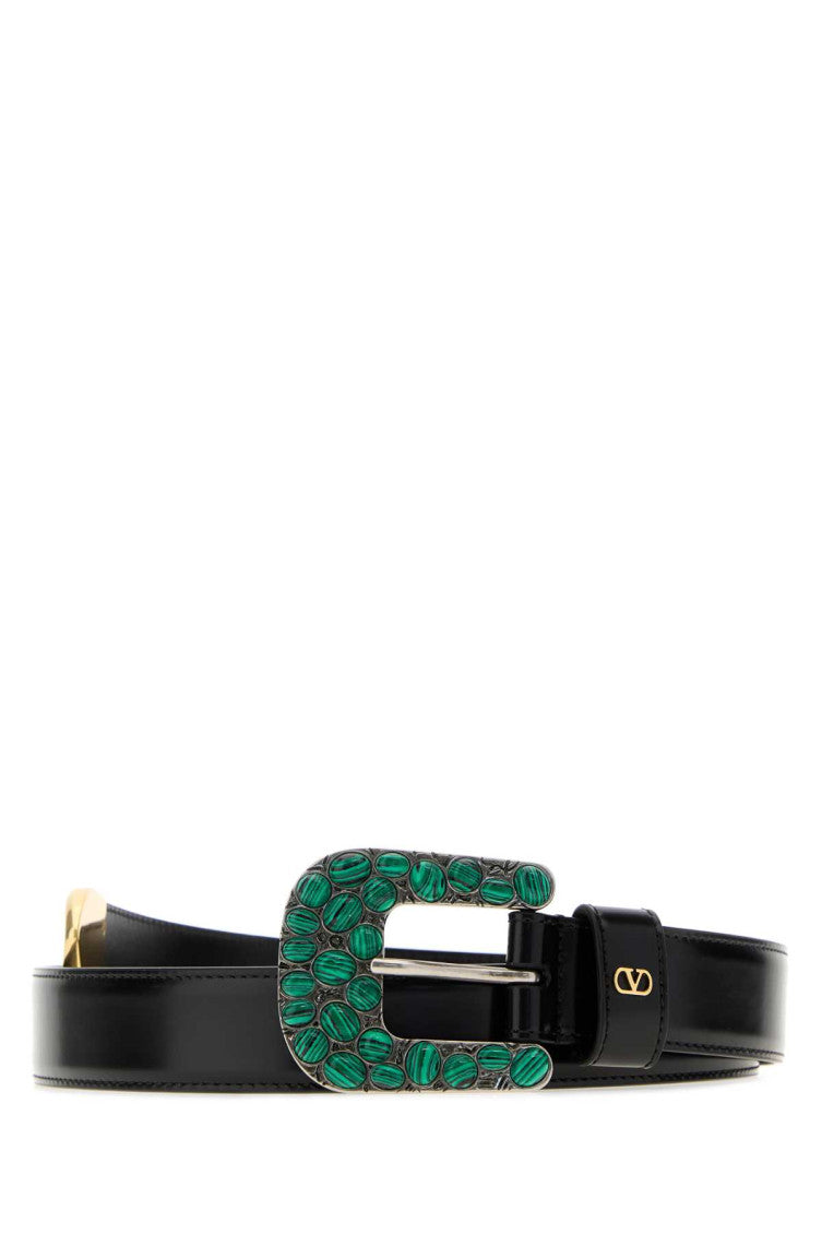 Black Solid Buckle Belt 1