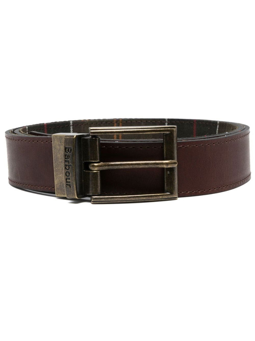 Brown Reversible Tartan Belt 1
