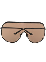 Brown Shield Oversized Sunglasses 1