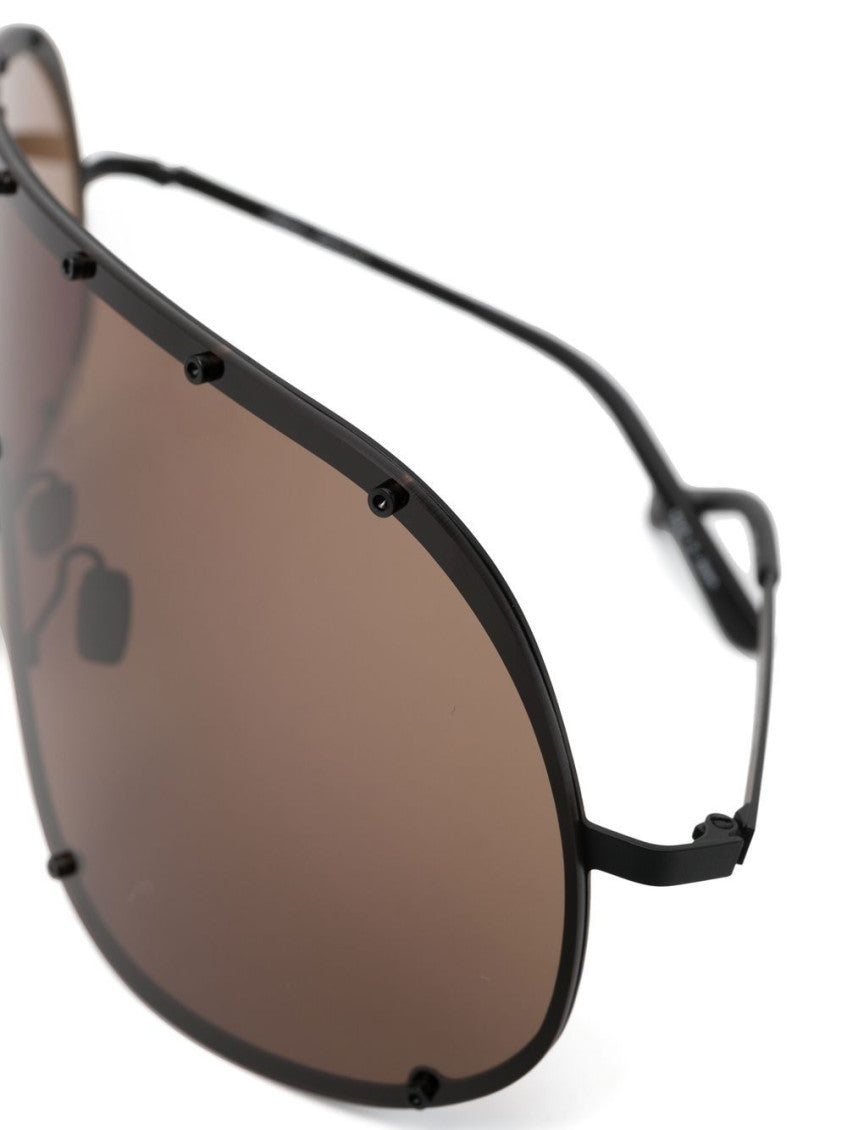 Brown Shield Oversized Sunglasses 3