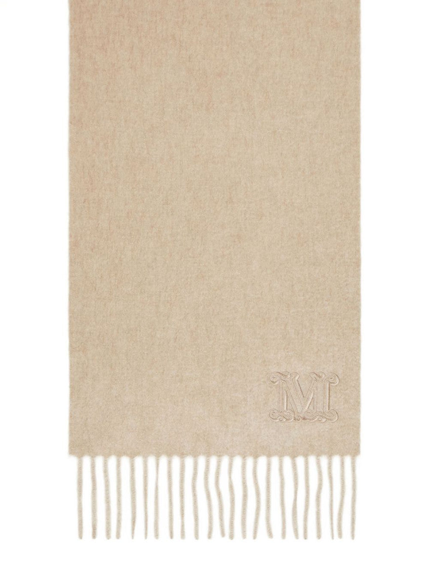 Beige Embroidered Logo Scarf 1