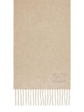 Beige Embroidered Logo Scarf 1