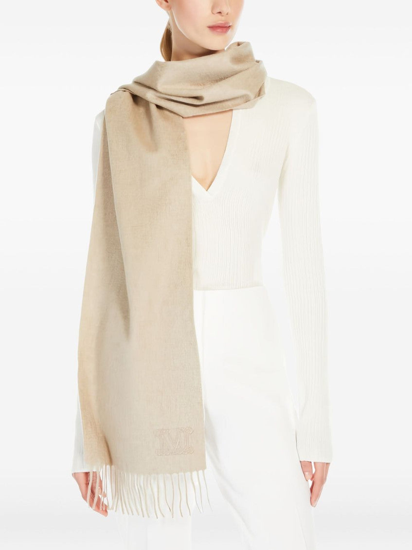 Beige Embroidered Logo Scarf 3