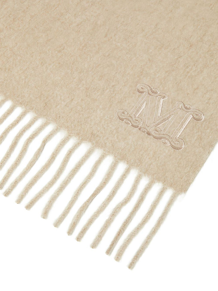 Beige Embroidered Logo Scarf 4