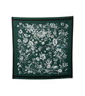 Dark Green Floral Scarf 1