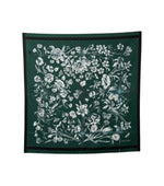 Dark Green Floral Scarf 1