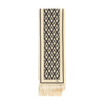 Beige Logo Fringed Scarf 1