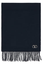 Blue Fringed Logo Scarf 1