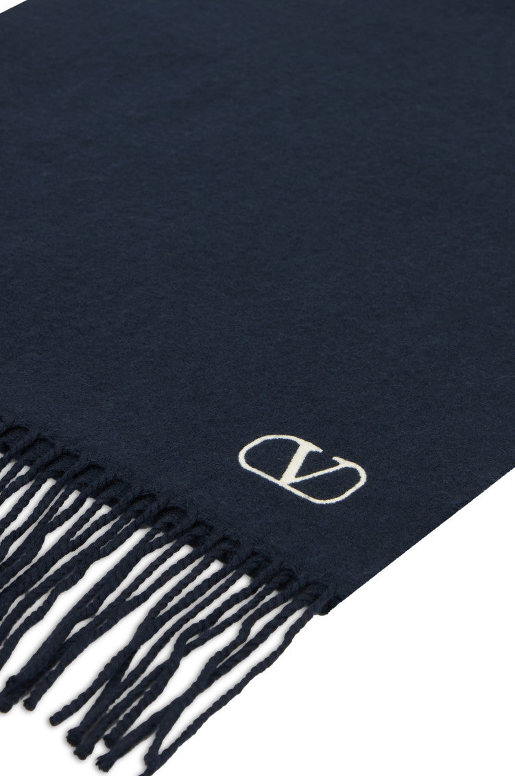 Blue Fringed Logo Scarf 2