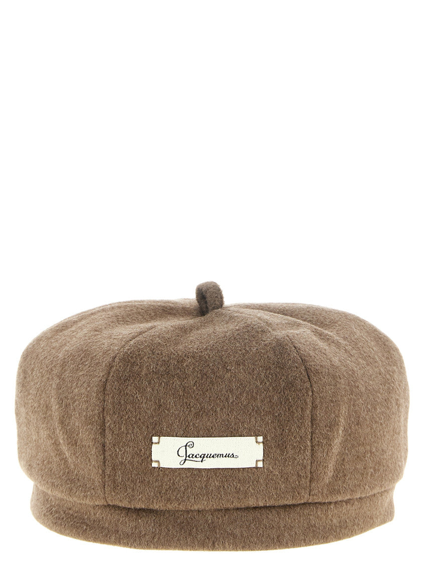 Brown Logo Beret Hat 1