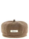 Brown Logo Beret Hat 1