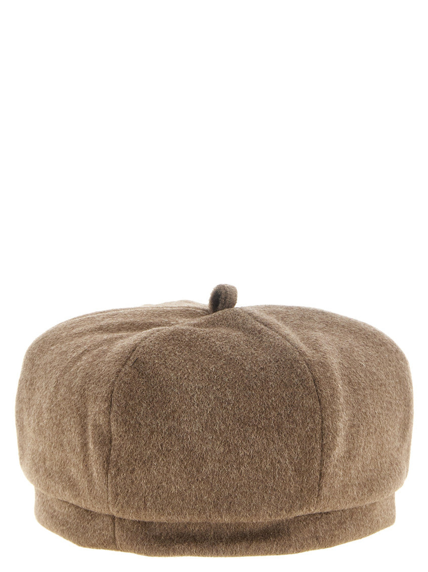 Brown Logo Beret Hat 3