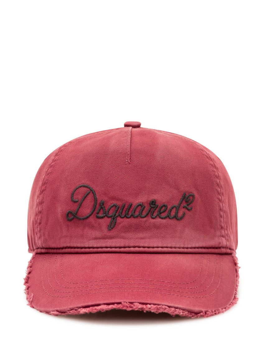Red Distressed Baseball Cap 1
