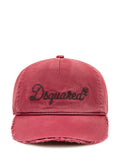 Red Distressed Baseball Cap 1