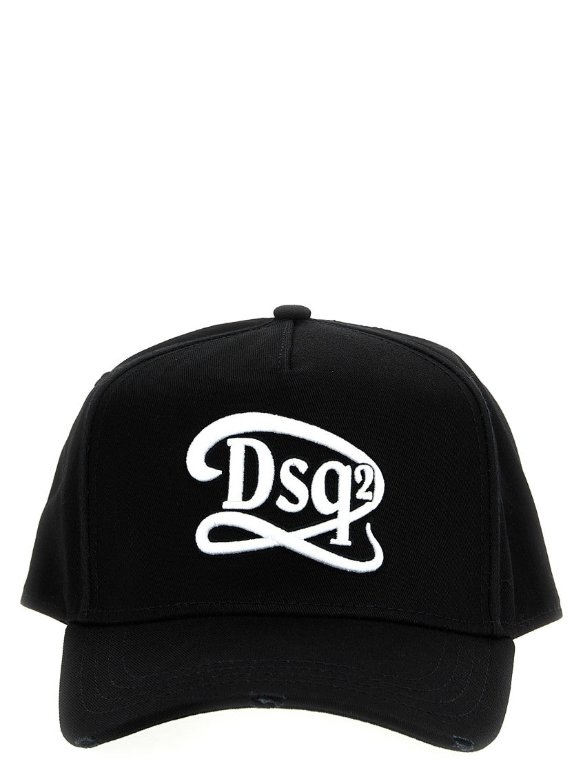 Black Embroidered Logo Baseball Cap 1