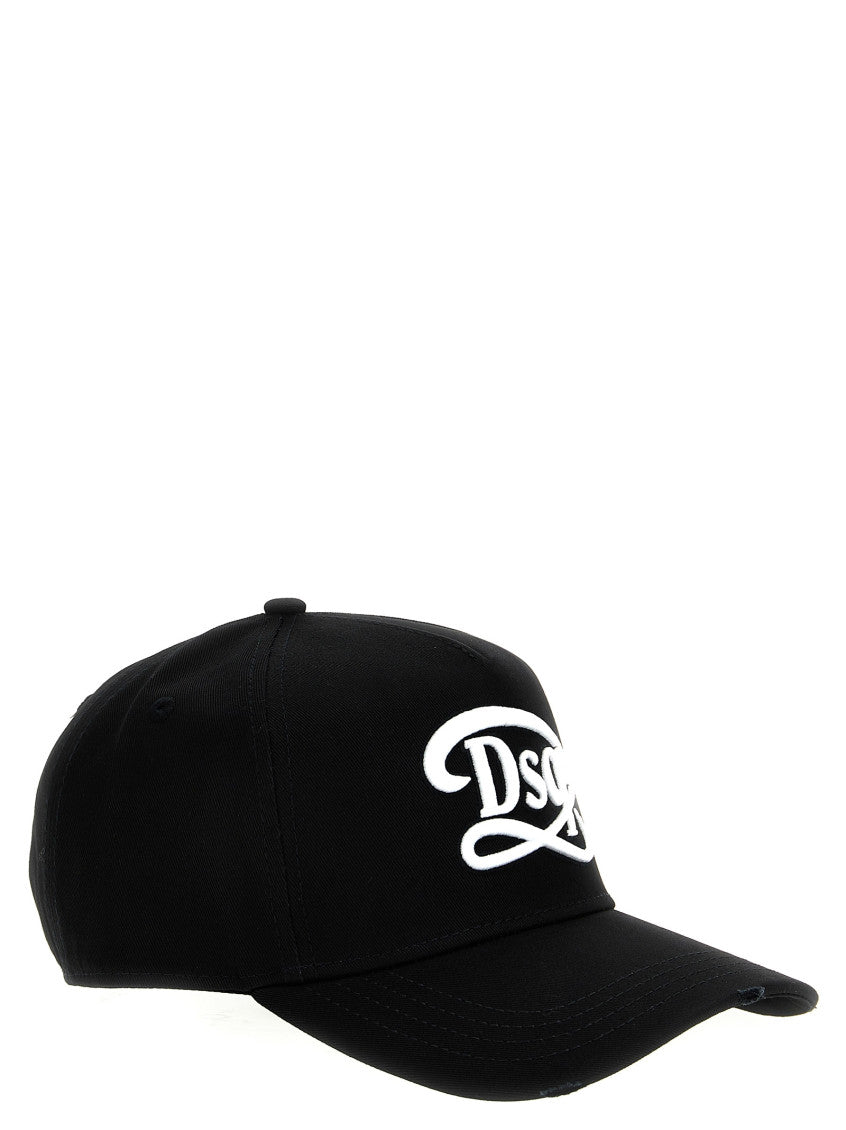 Black Embroidered Logo Baseball Cap 2
