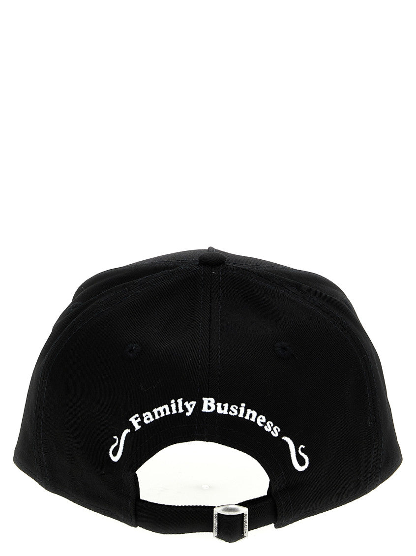 Black Embroidered Logo Baseball Cap 3