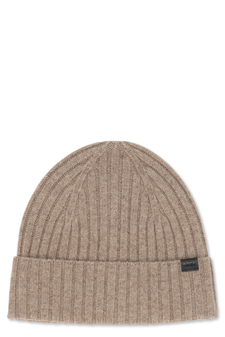 Beige Logo Beanie Cap 1