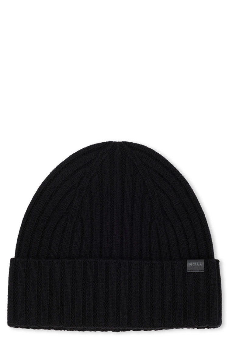 Black Logo Beanie Cap 1