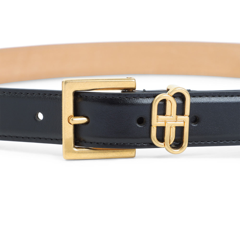 Black Logo Buckle Belt 2
