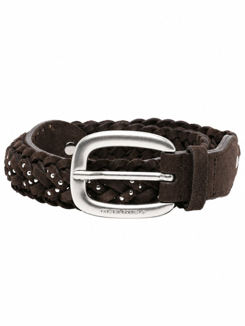 Brown Braided Buckle Belt 1