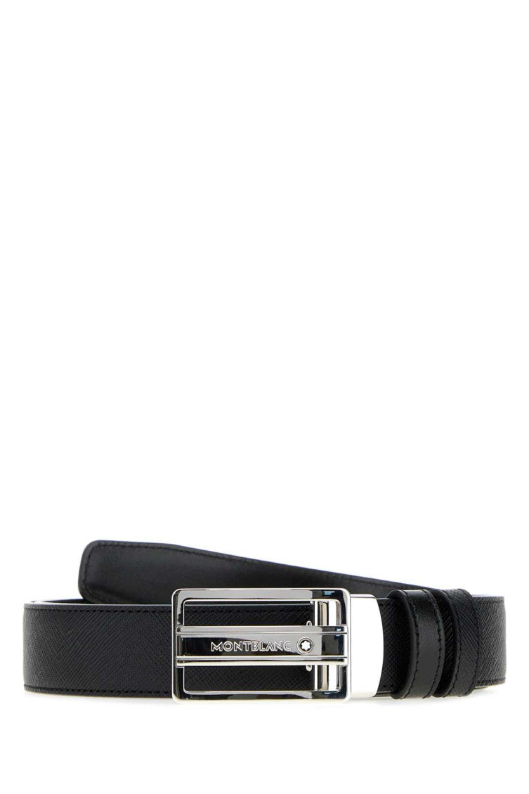 Black Logo Buckle Reversible Belt 1
