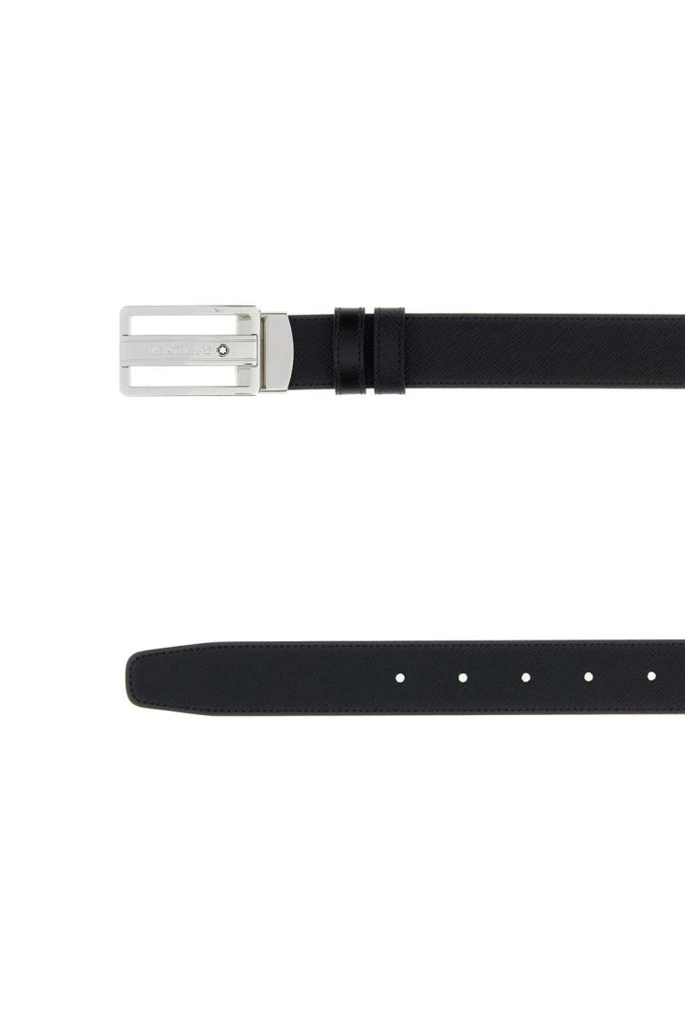 Black Logo Buckle Reversible Belt 2