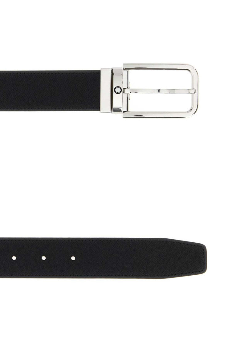 Black Logo Buckle Reversible Belt 2