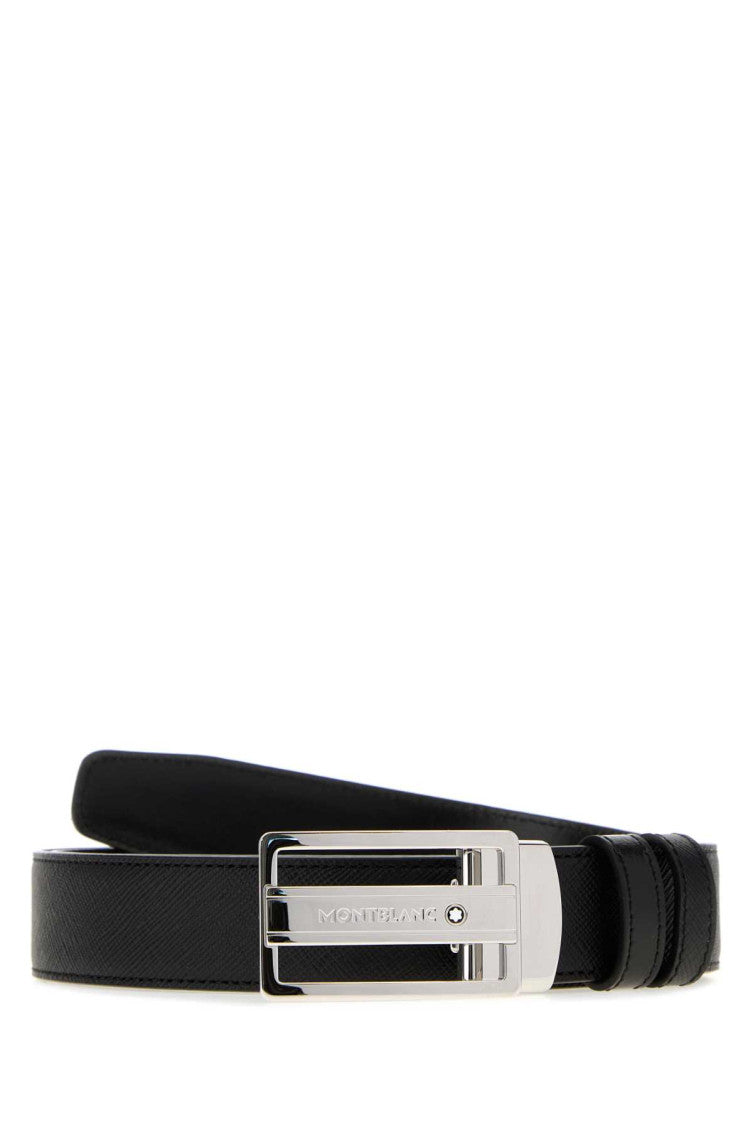 Black Logo Buckle Reversible Belt 1
