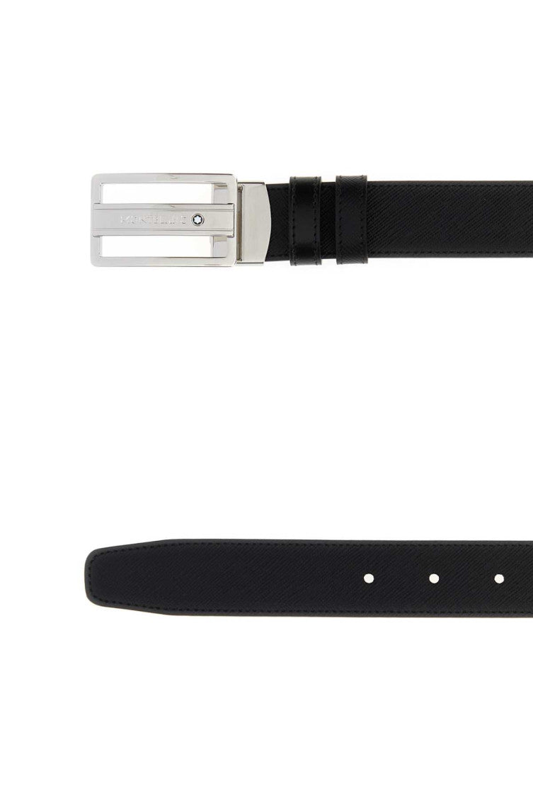 Black Logo Buckle Reversible Belt 2